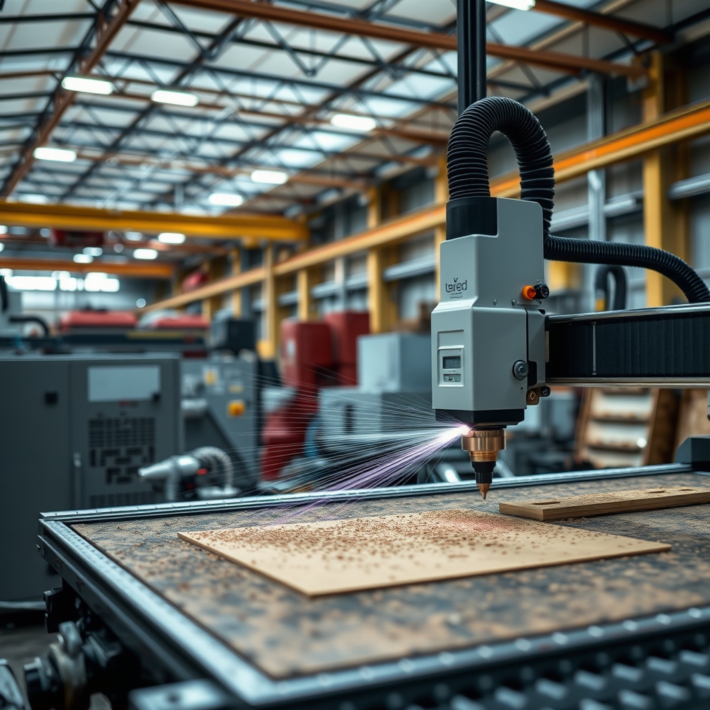 Laser fiber dan CNC router dalam proses produksi