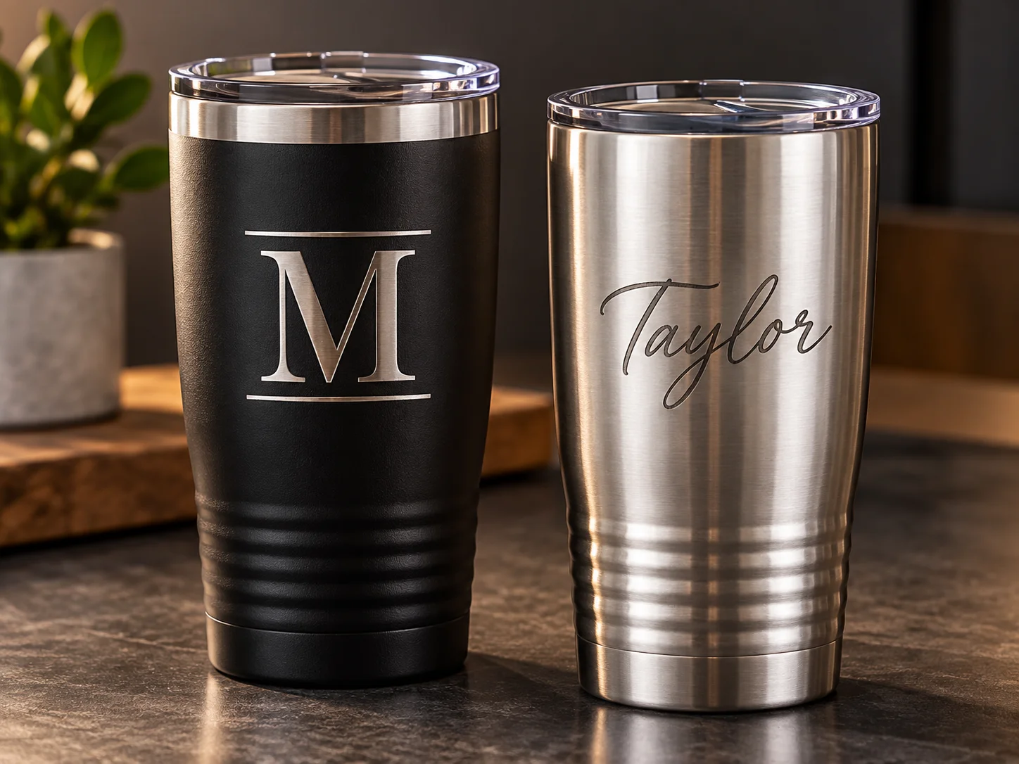 Tumbler stainless steel sebagai media personalisasi laser engraving